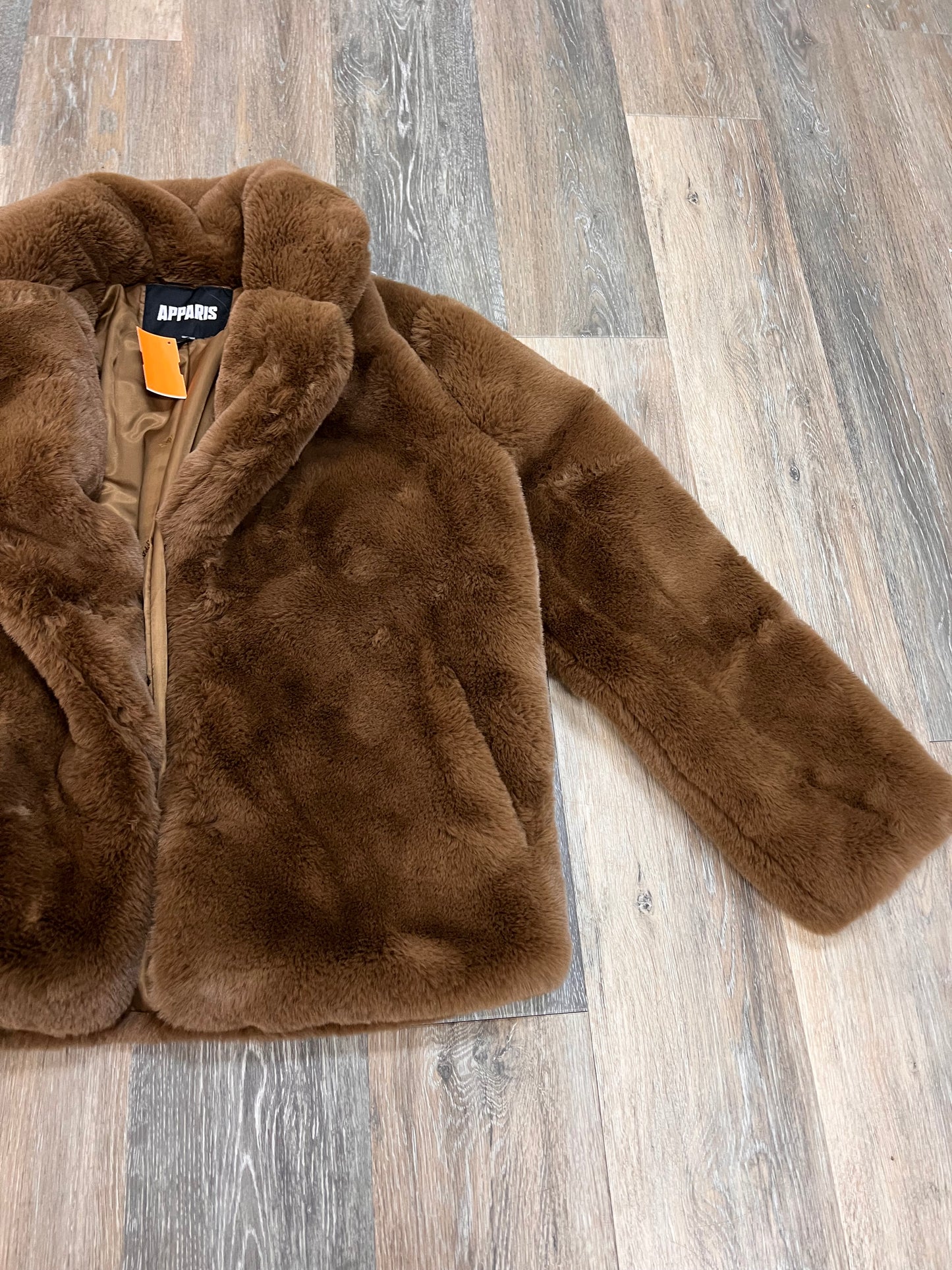 Coat Faux Fur & Sherpa By APPARIS In Brown, Size: Xs