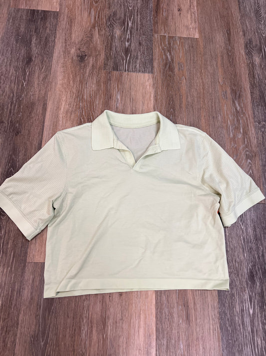 Athletic Top Short Sleeve By Lululemon In Green, Size: 6