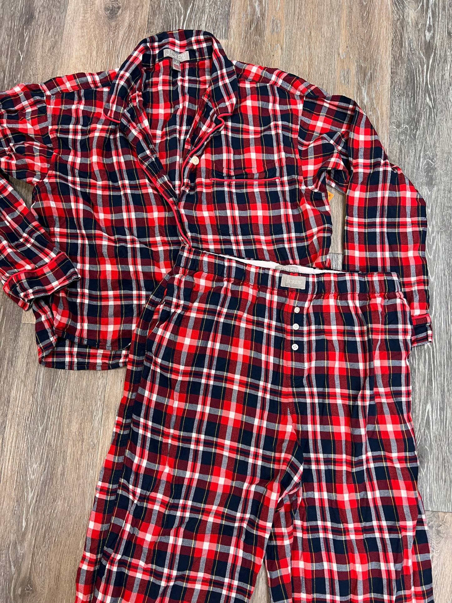 Pajamas 2pc By J. Crew In Plaid Pattern, Size: M