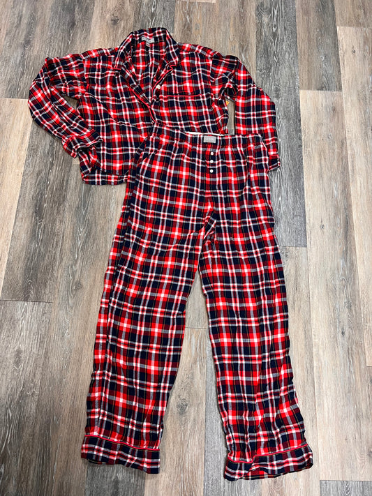 Pajamas 2pc By J. Crew In Plaid Pattern, Size: M