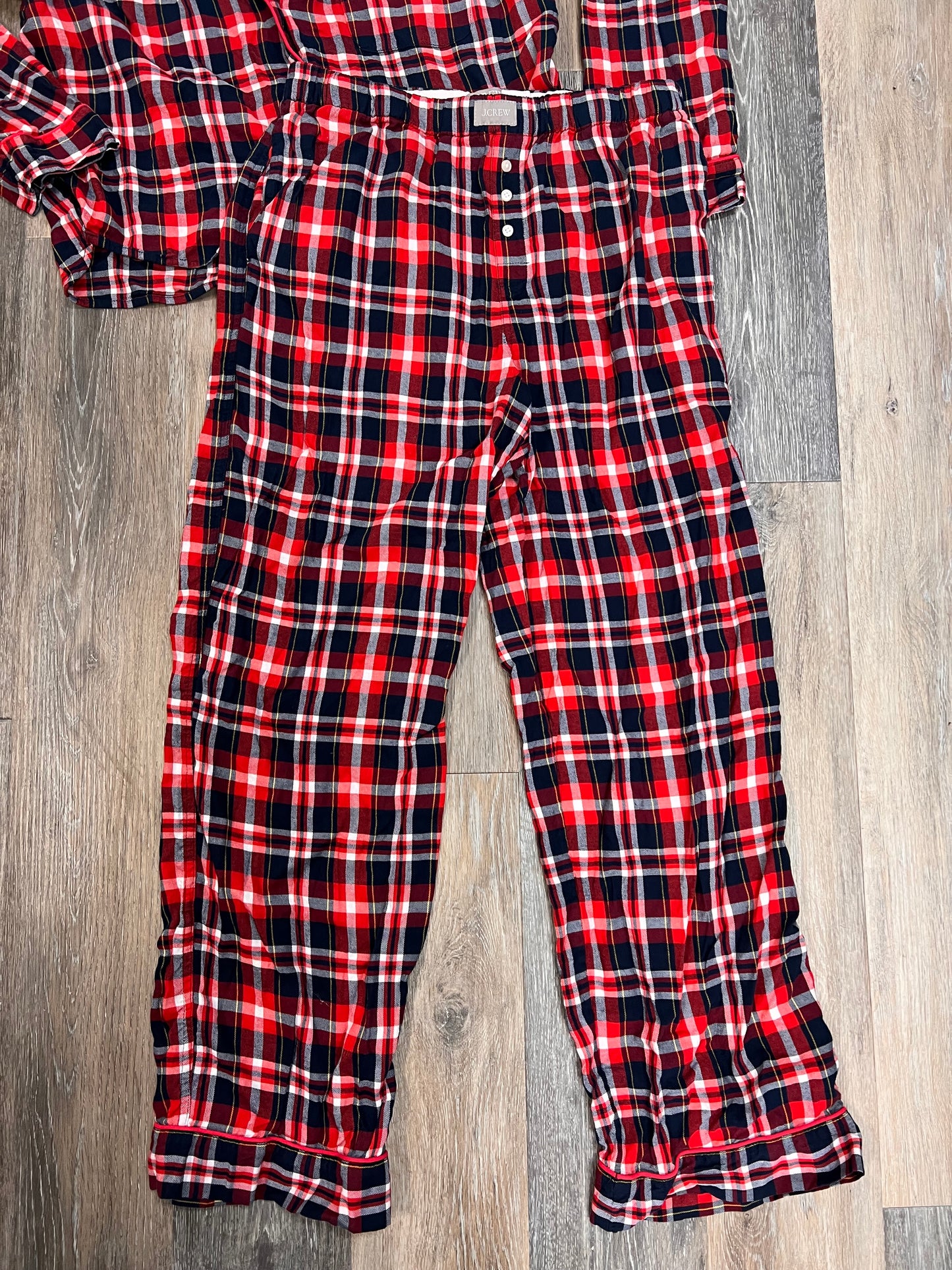 Pajamas 2pc By J. Crew In Plaid Pattern, Size: M