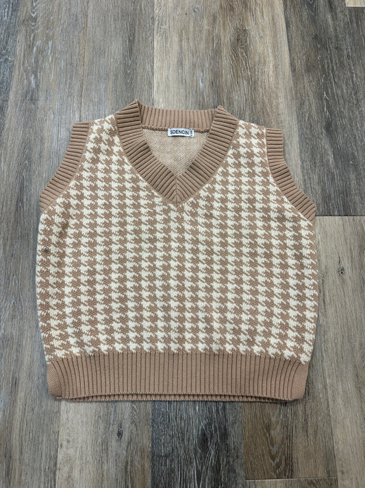 Vest Sweater By SDENCIN In Tan, Size: S