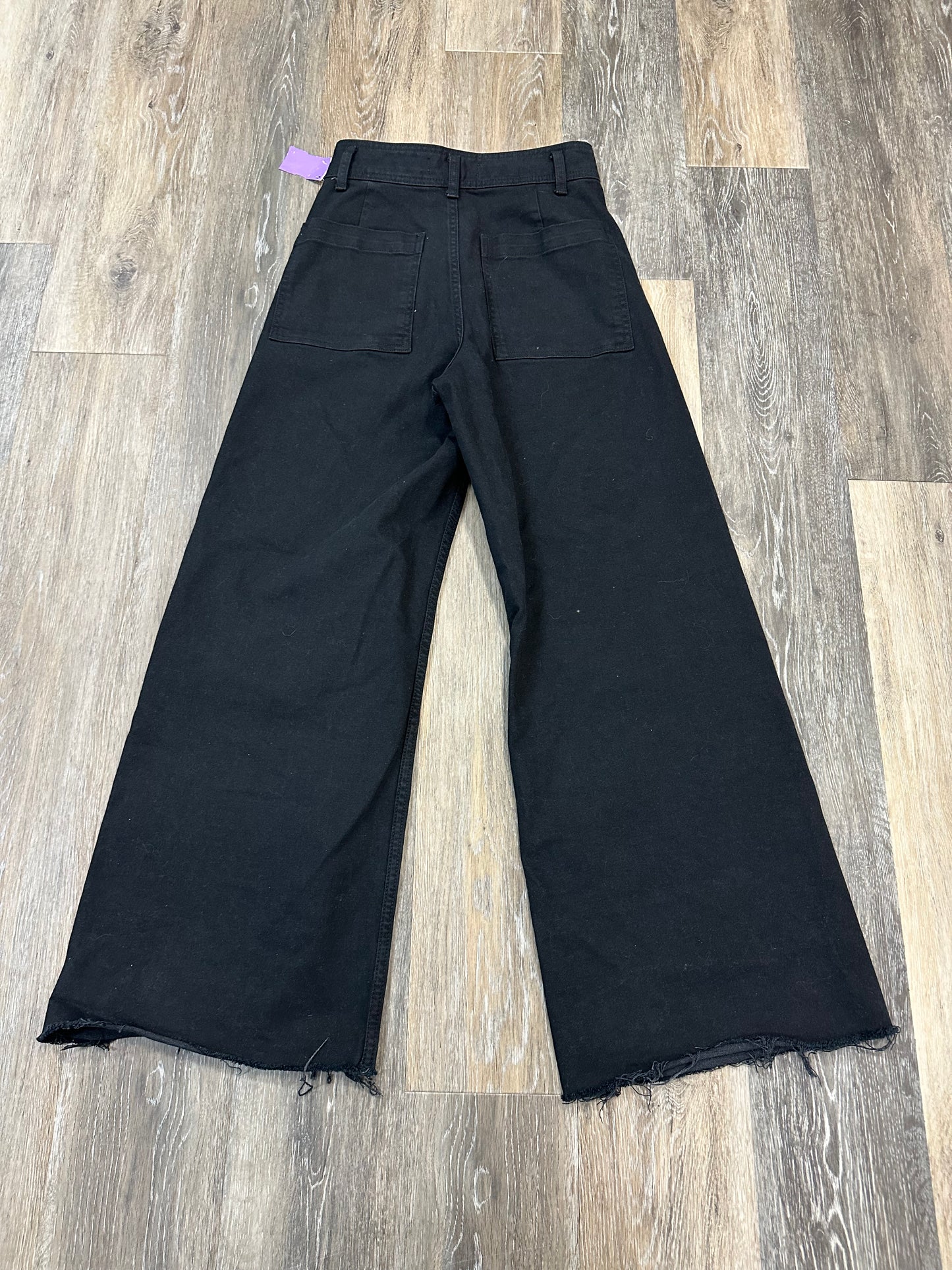 Jeans Wide Leg By Zara In Black Denim, Size: 4