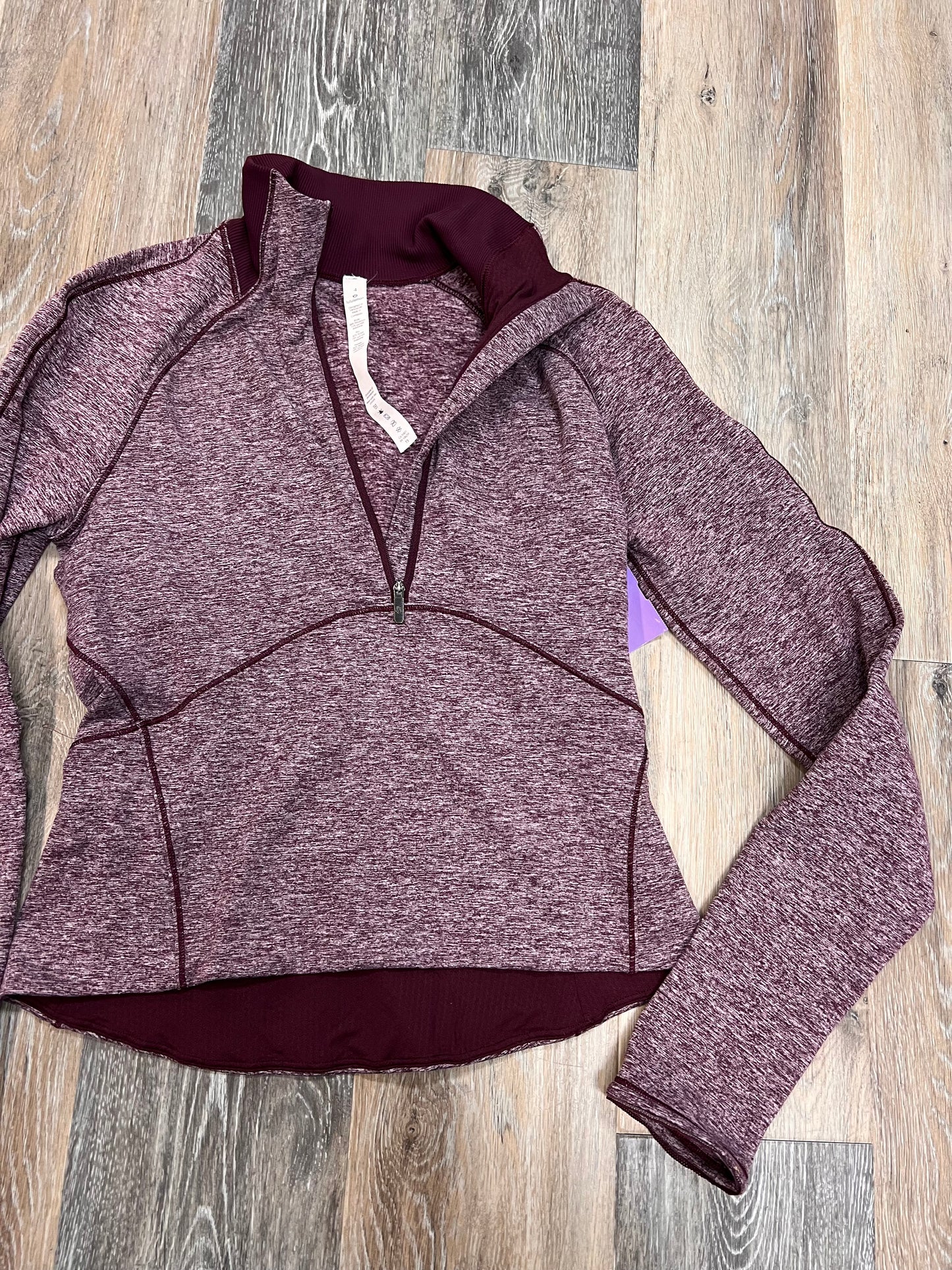 Athletic Top Long Sleeve Collar By Lululemon In Purple, Size: 4