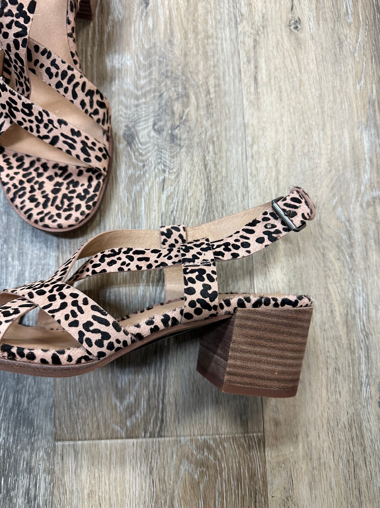 Sandals Heels Block By Madewell In Animal Print, Size: 9.5