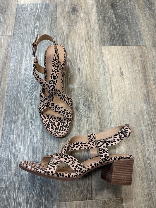 Sandals Heels Block By Madewell In Animal Print, Size: 9.5