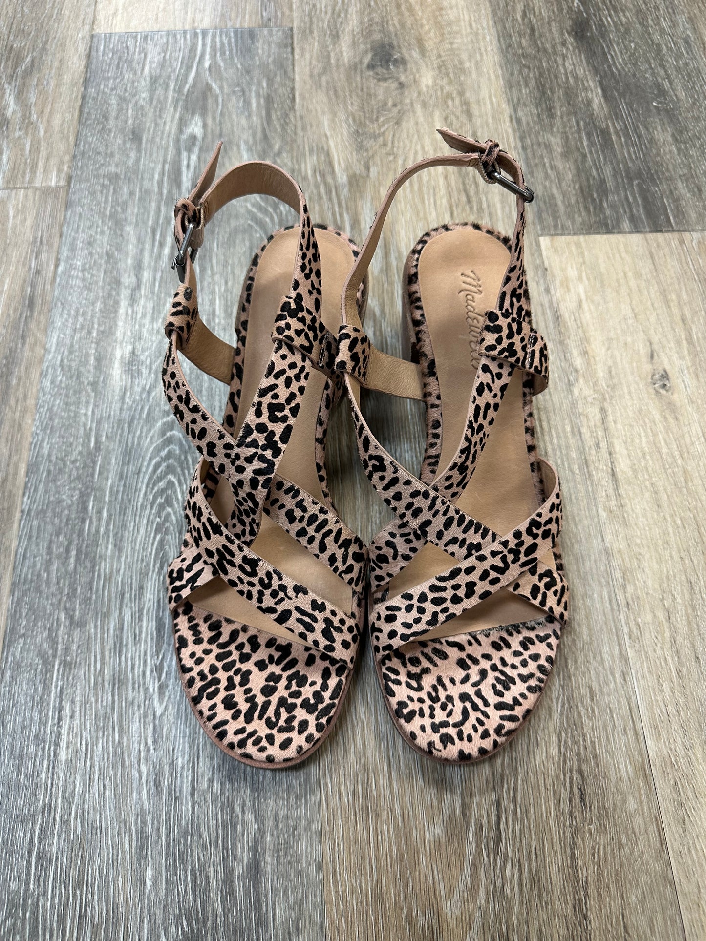 Sandals Heels Block By Madewell In Animal Print, Size: 9.5