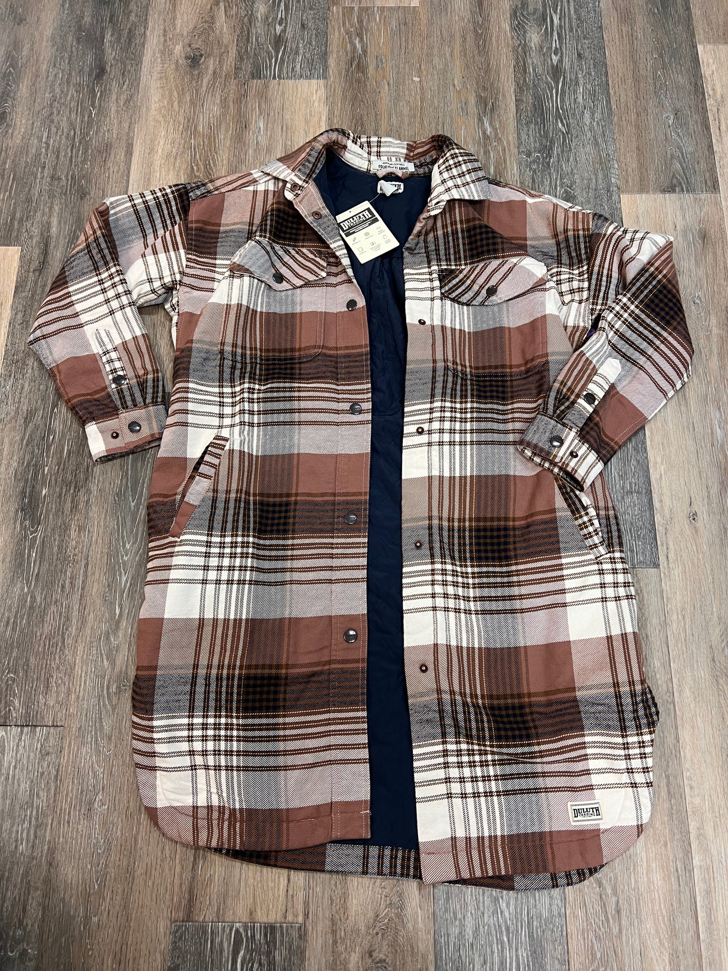 Jacket Shirt By Duluth Trading In Plaid Pattern, Size: M