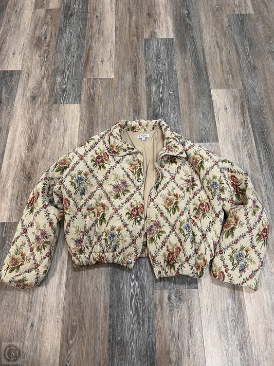 Blazer By Polygram In Floral Print, Size: L