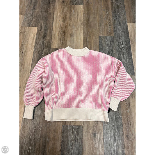 Sweater By Aerie In Pink & White, Size: S