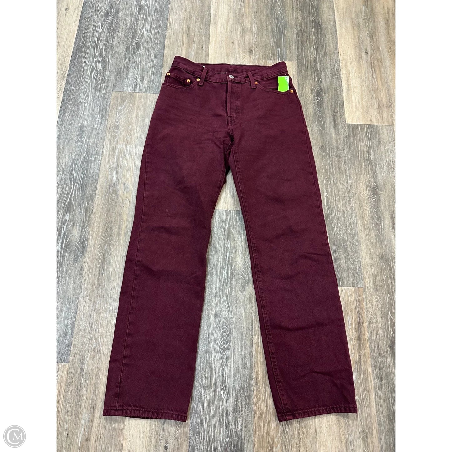 Jeans Straight By Levis In Maroon, Size: 4