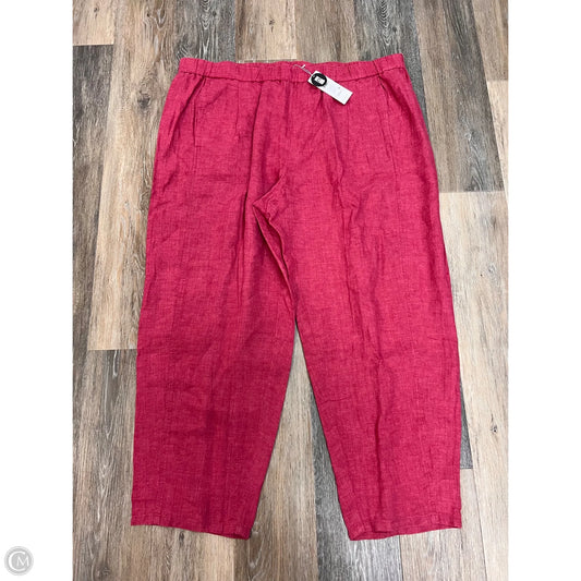 Pants Linen Ankle Crop By Eileen Fisher In Pink, Size: 2x