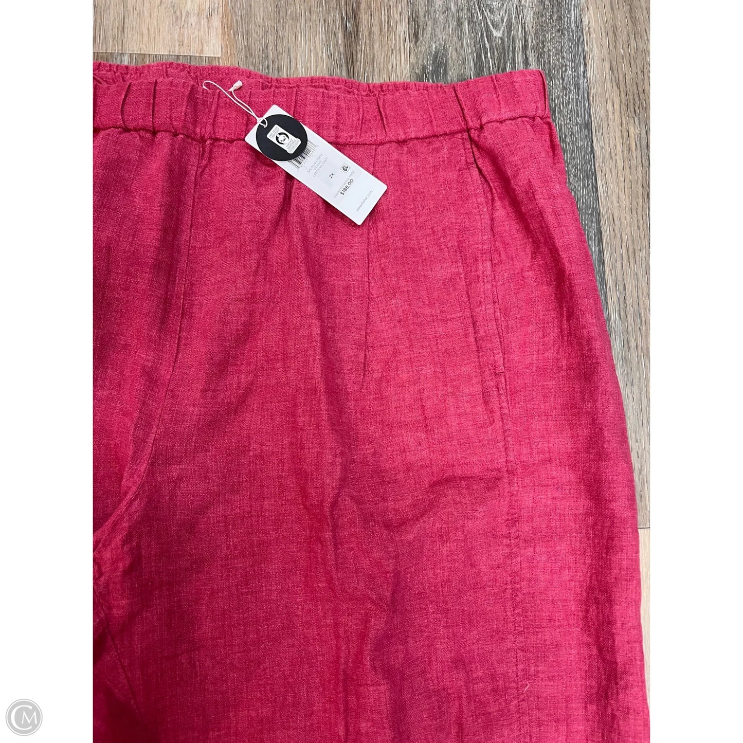 Pants Linen Ankle Crop By Eileen Fisher In Pink, Size: 2x