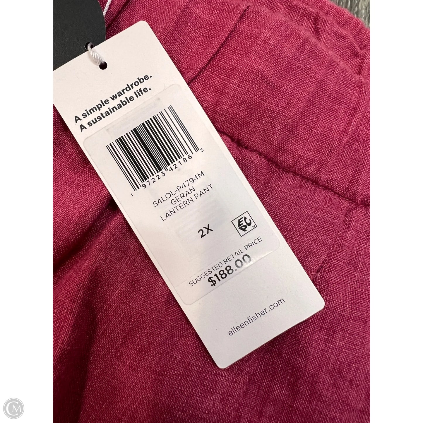Pants Linen Ankle Crop By Eileen Fisher In Pink, Size: 2x