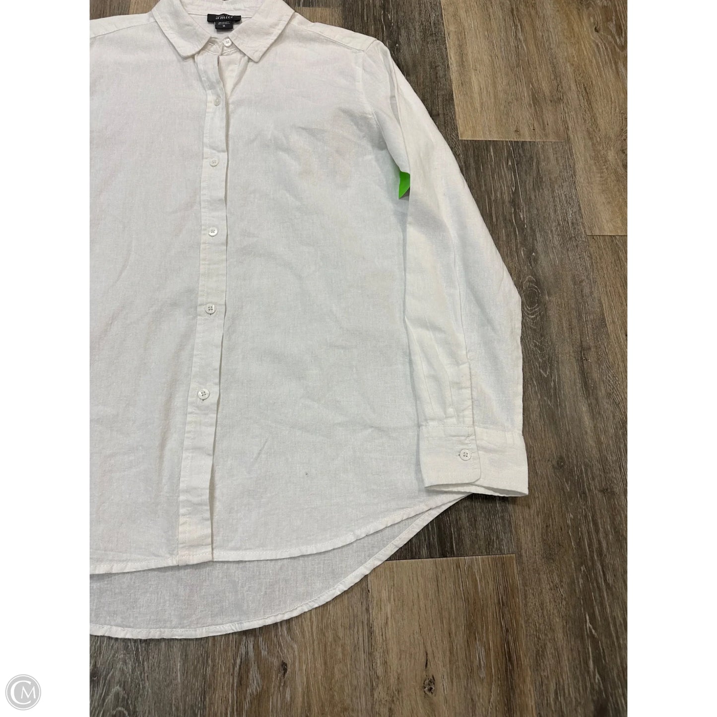 Blouse Long Sleeve By Pure Amici In White, Size: M