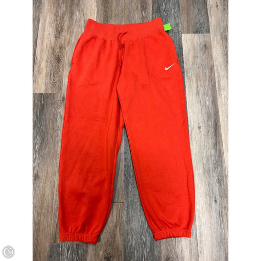Athletic Pants By Nike Apparel In Orange, Size: L
