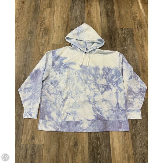 Athletic Sweatshirt Hoodie By Nike Apparel In Tie Dye Print, Size: 1x