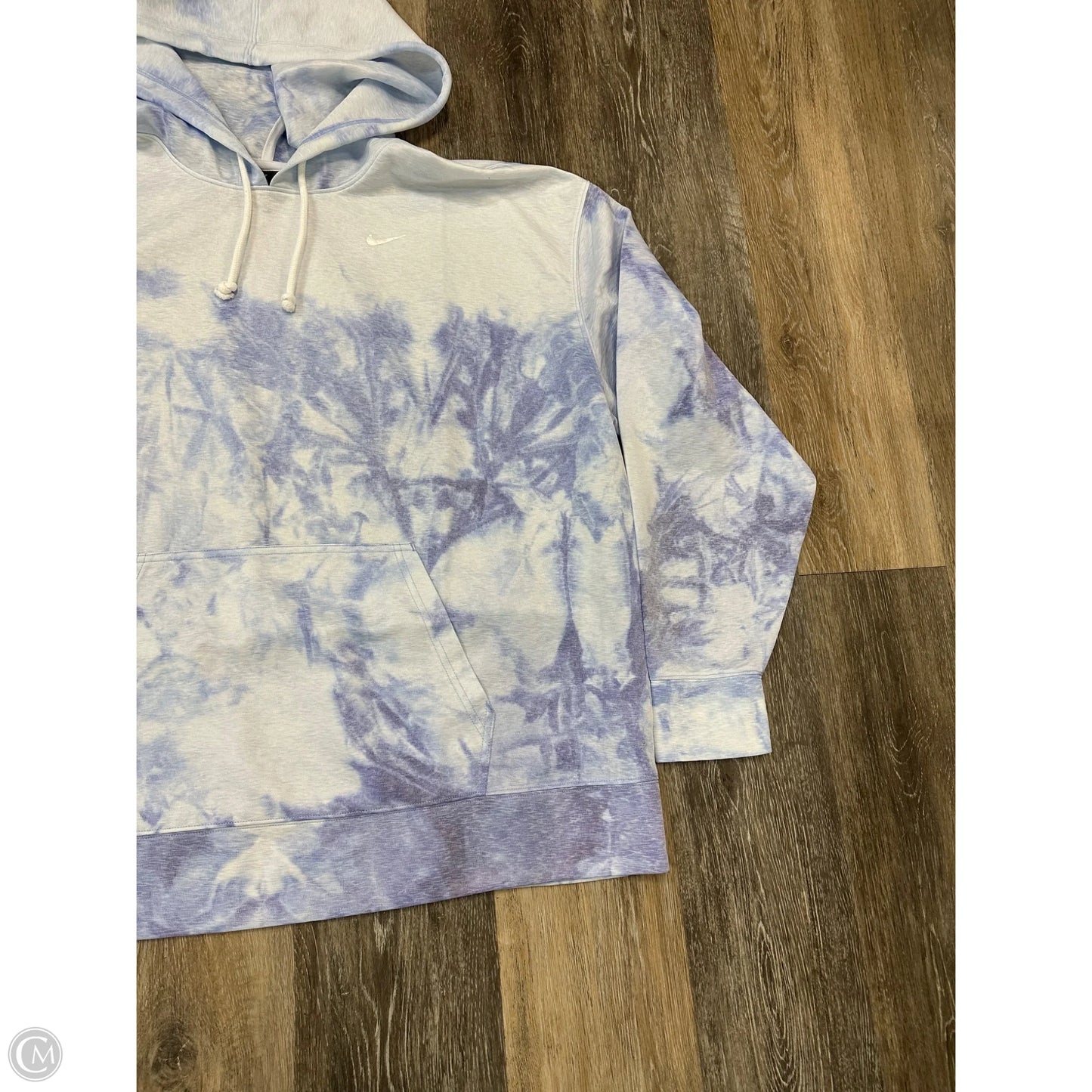 Athletic Sweatshirt Hoodie By Nike Apparel In Tie Dye Print, Size: 1x