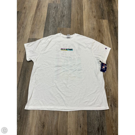 Athletic Top Short Sleeve By Champion In White, Size: 2x