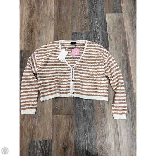 Sweater Cardigan By Miou Muse In Tan, Size: L