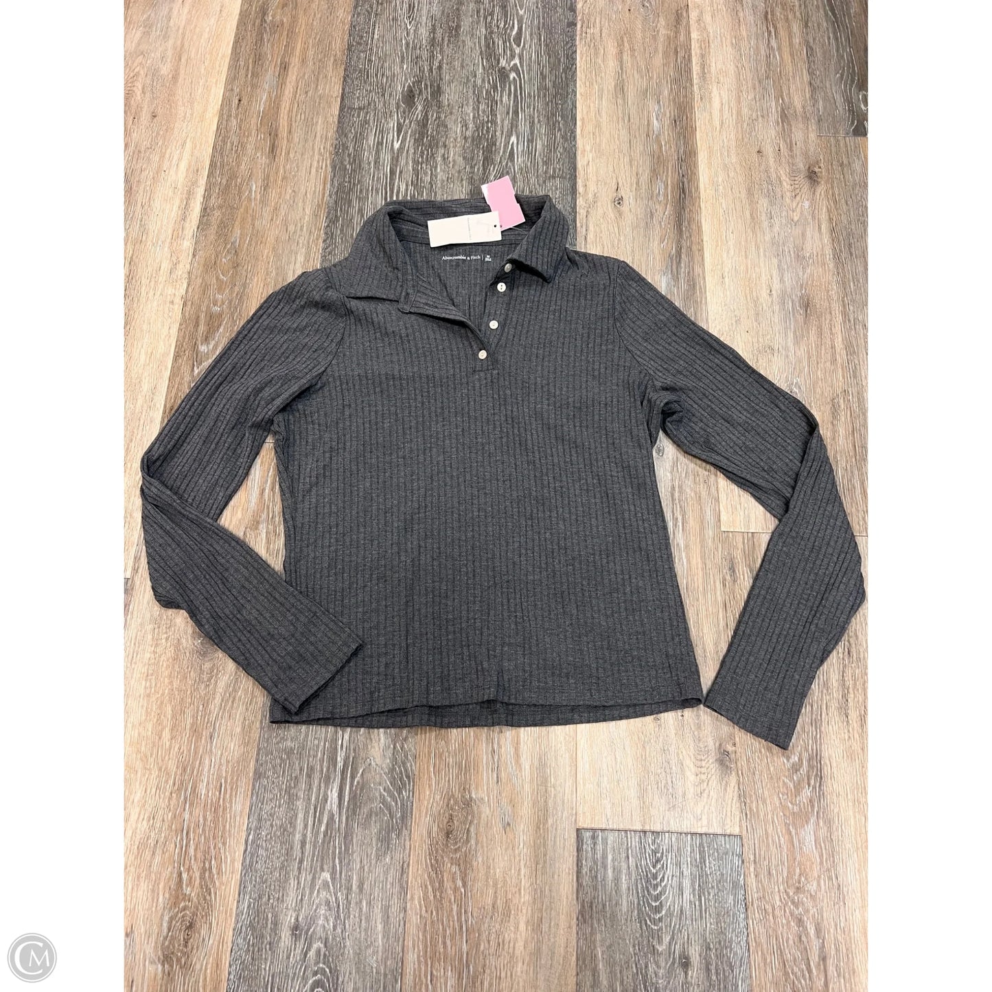 Top Long Sleeve By Abercrombie And Fitch In Grey, Size: M