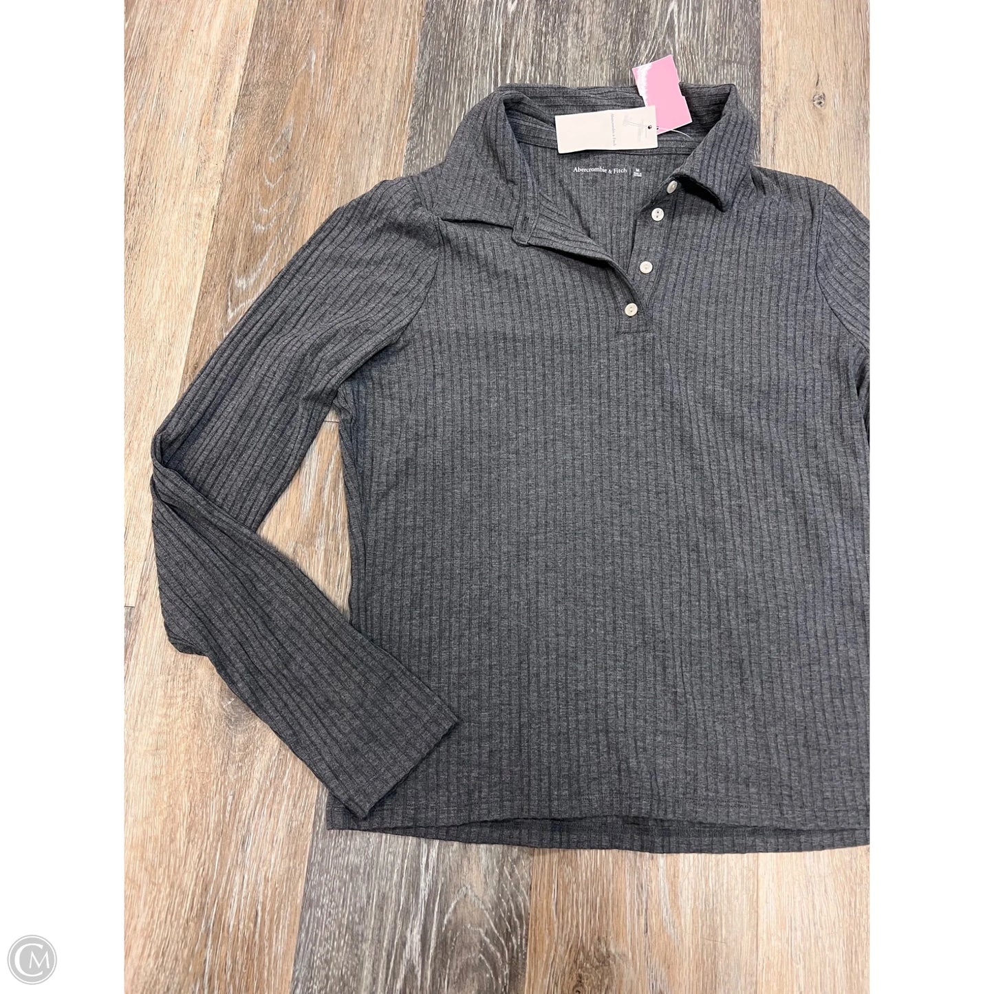 Top Long Sleeve By Abercrombie And Fitch In Grey, Size: M
