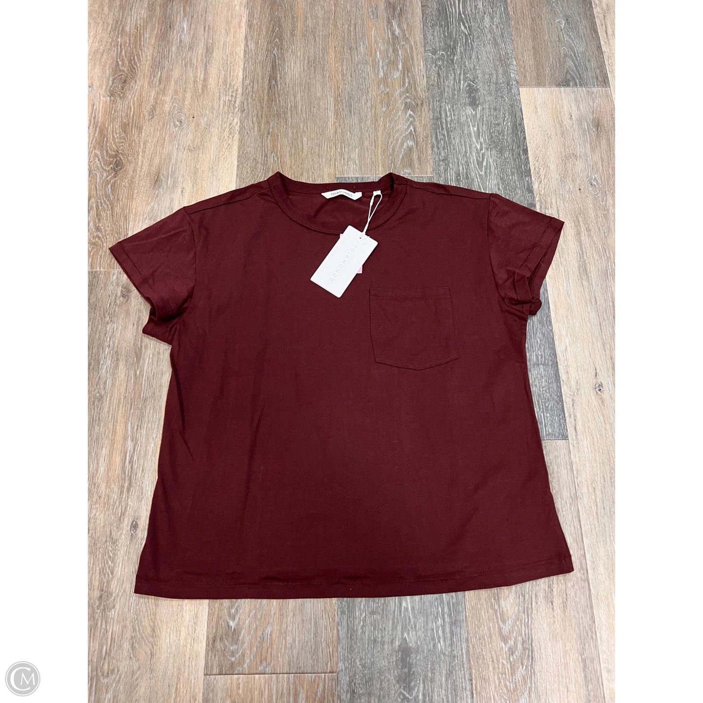 Top Short Sleeve By 7 Diamonds In Maroon, Size: M