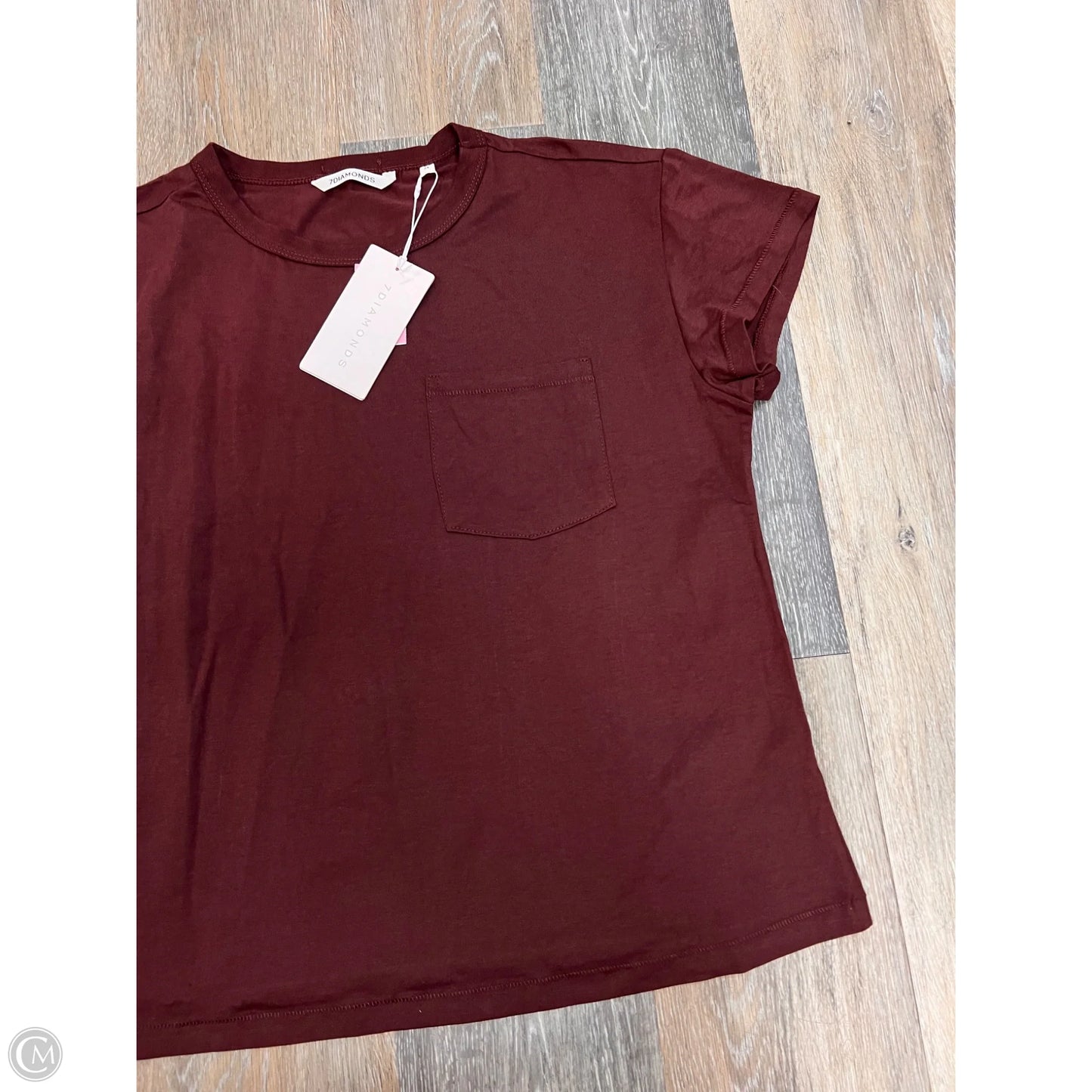 Top Short Sleeve By 7 Diamonds In Maroon, Size: M
