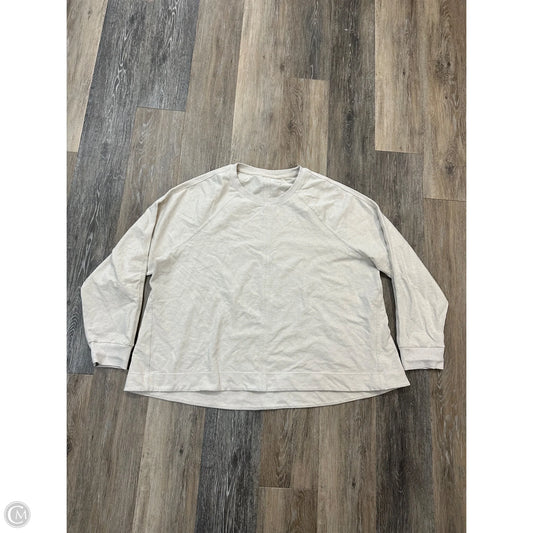 Athletic Top Long Sleeve Crewneck By Athleta In Cream, Size: 2x