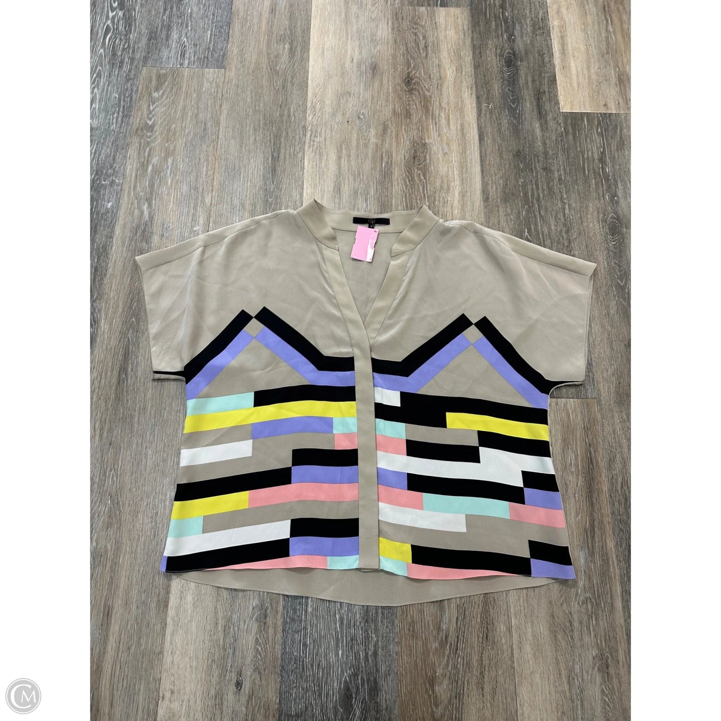 Blouse Short Sleeve By Tibi In Tan, Size: M