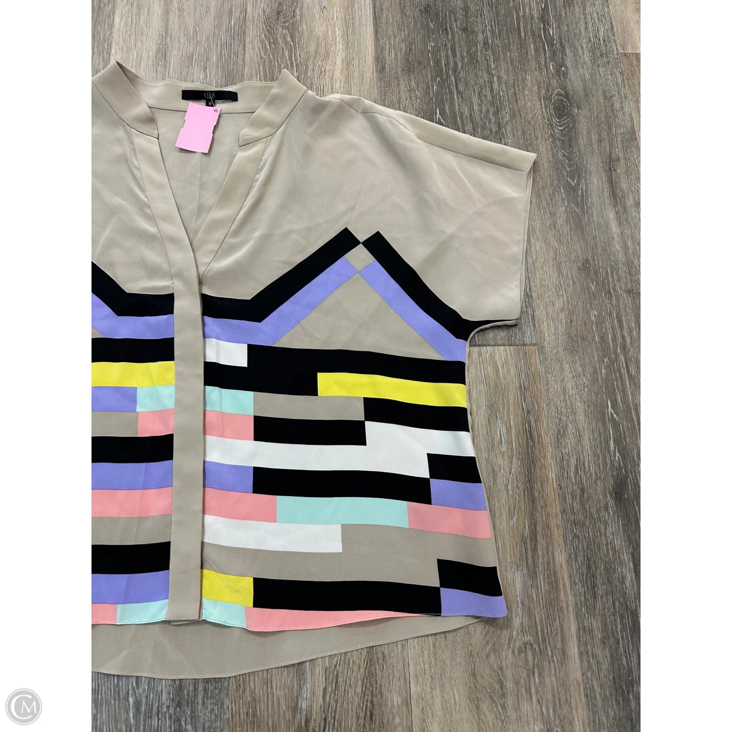 Blouse Short Sleeve By Tibi In Tan, Size: M