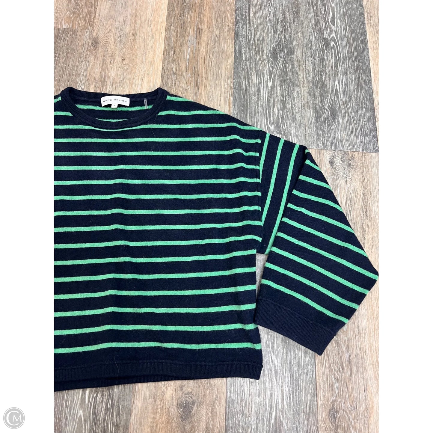 Sweater Cashmere By White And Warren In Striped Pattern, Size: M