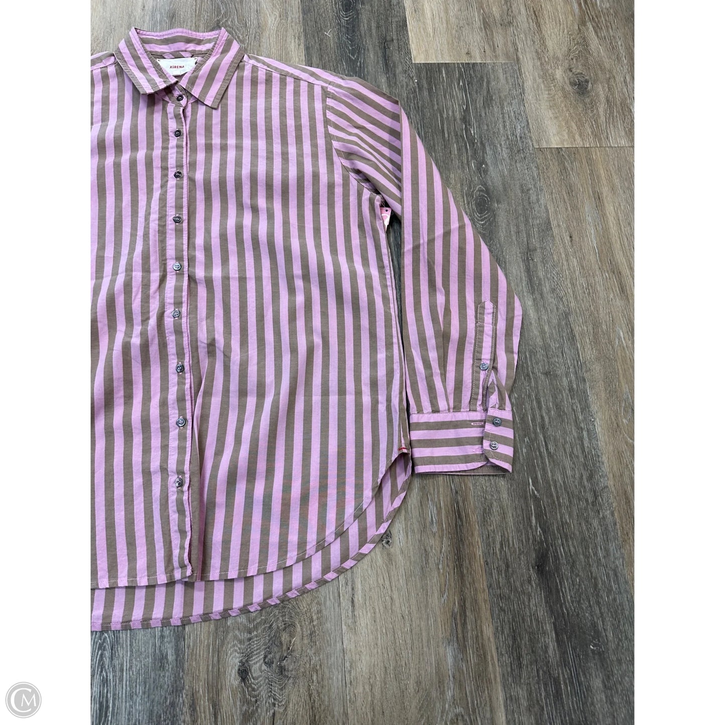 Blouse Long Sleeve By Xirena In Striped Pattern, Size: Xs