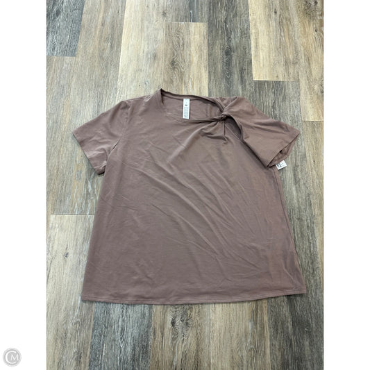 Athletic Top Short Sleeve By Lululemon In Taupe, Size: Xl