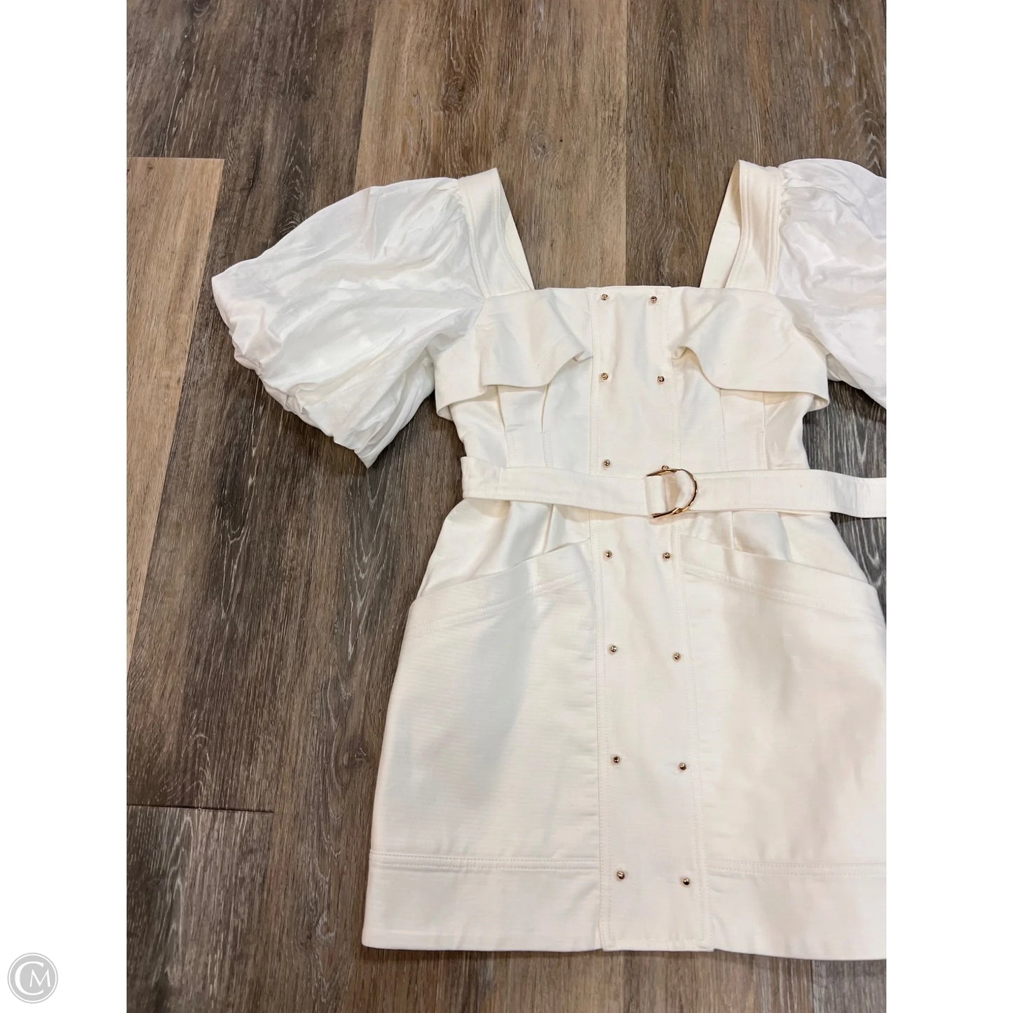 Dress Designer By ACLER In White Denim, Size: 4