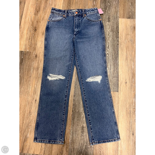 Jeans Straight By Wrangler In Blue Denim, Size: 4