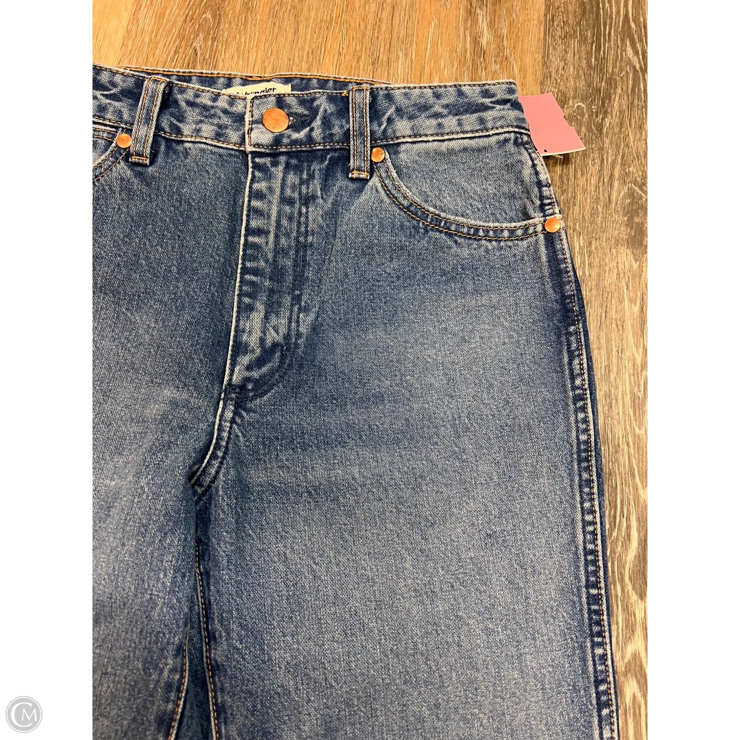 Jeans Straight By Wrangler In Blue Denim, Size: 4