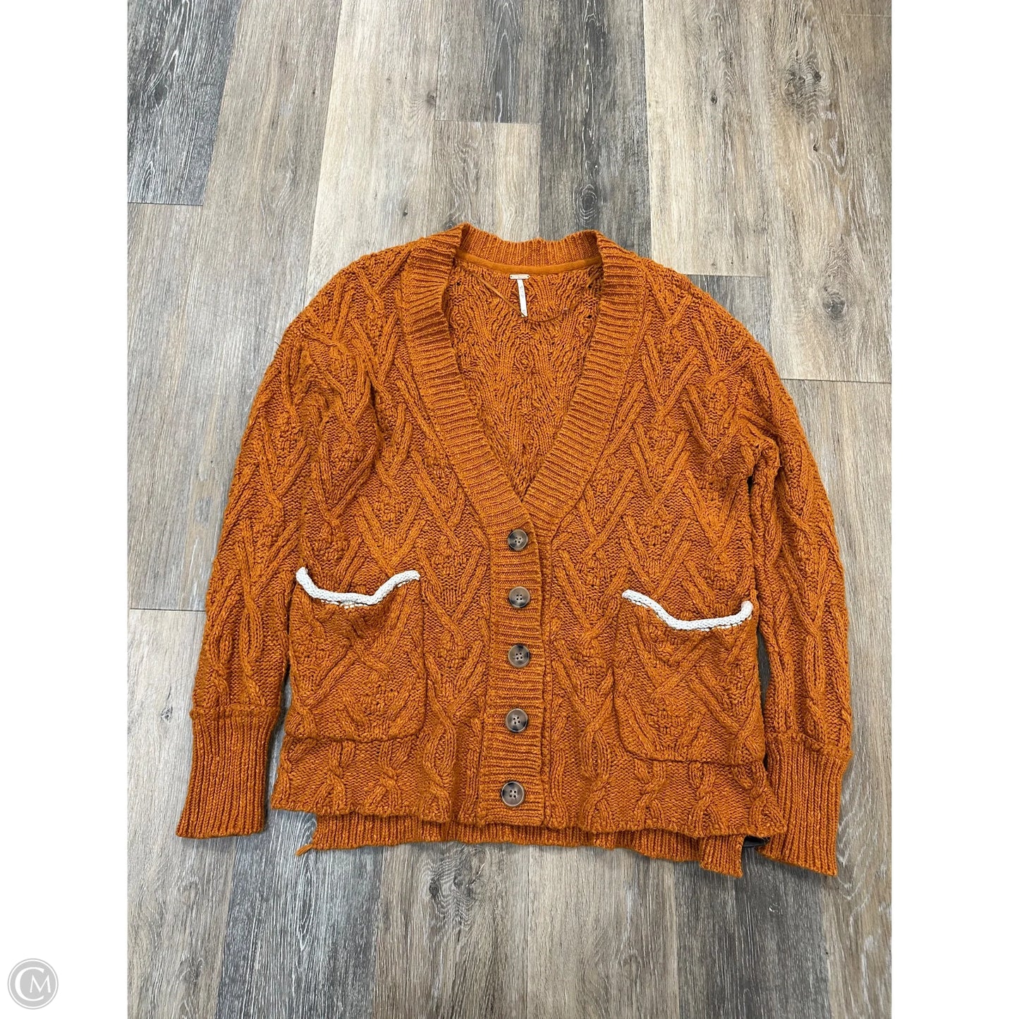 Sweater Cardigan By Free People In Orange, Size: Xs