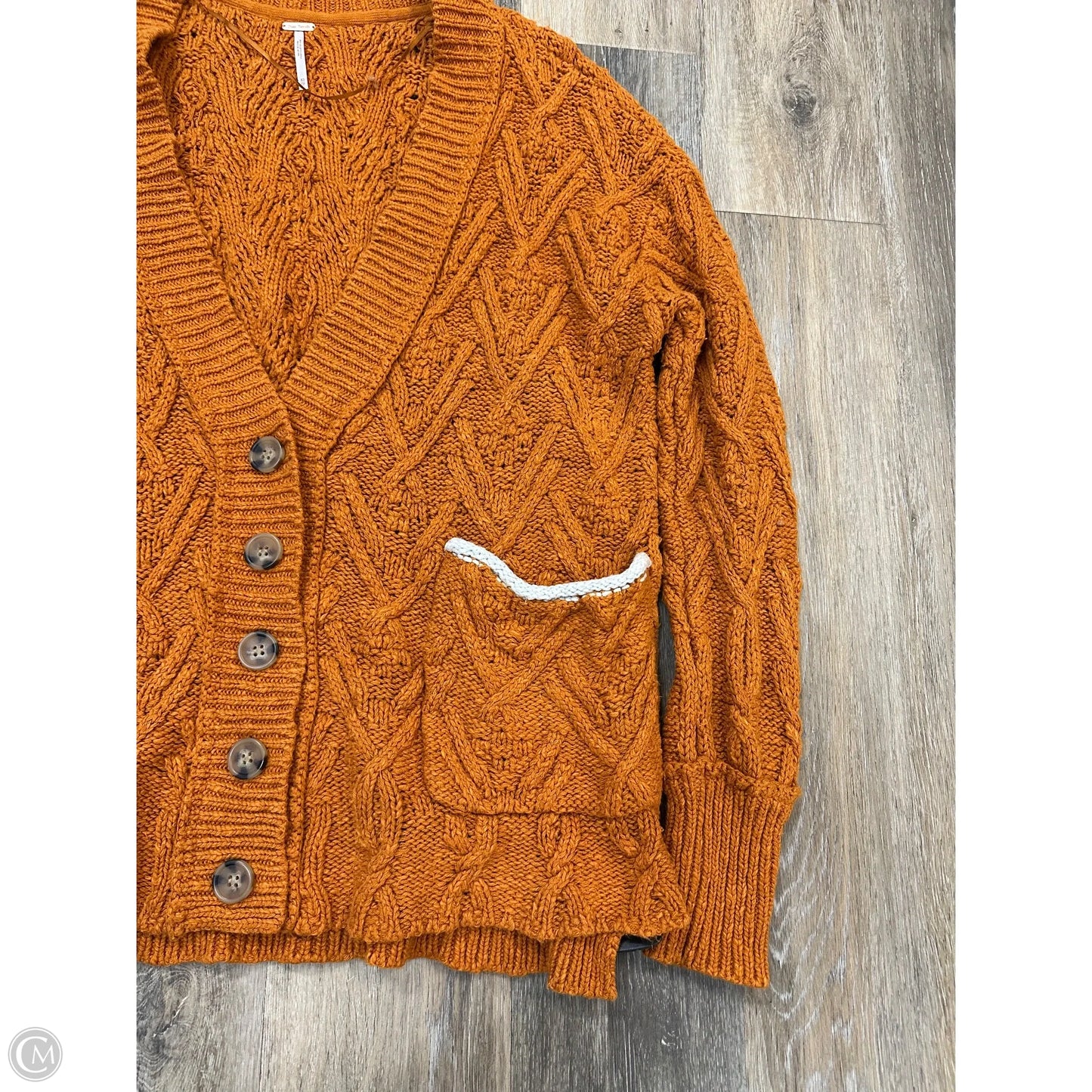 Sweater Cardigan By Free People In Orange, Size: Xs