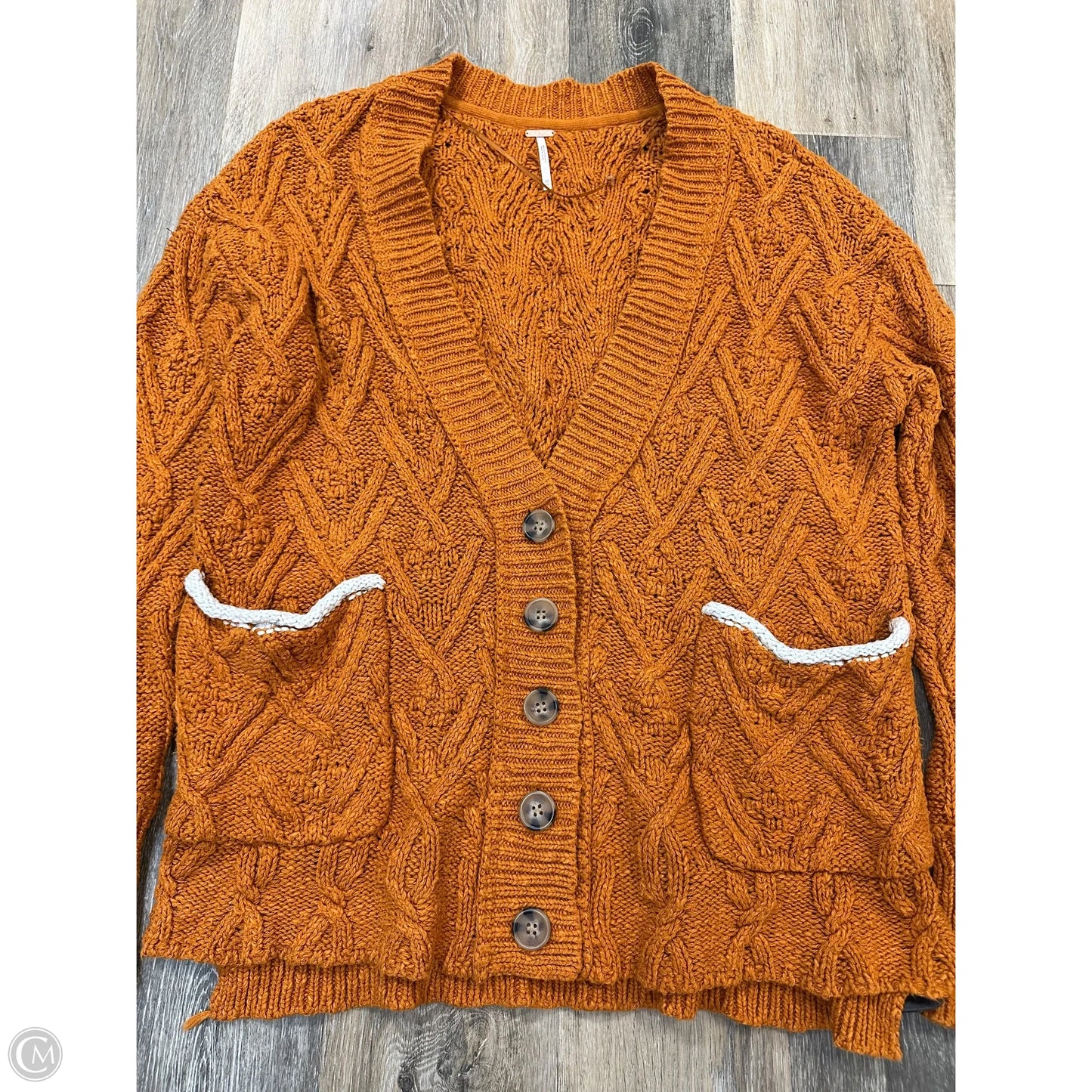 Sweater Cardigan By Free People In Orange, Size: Xs