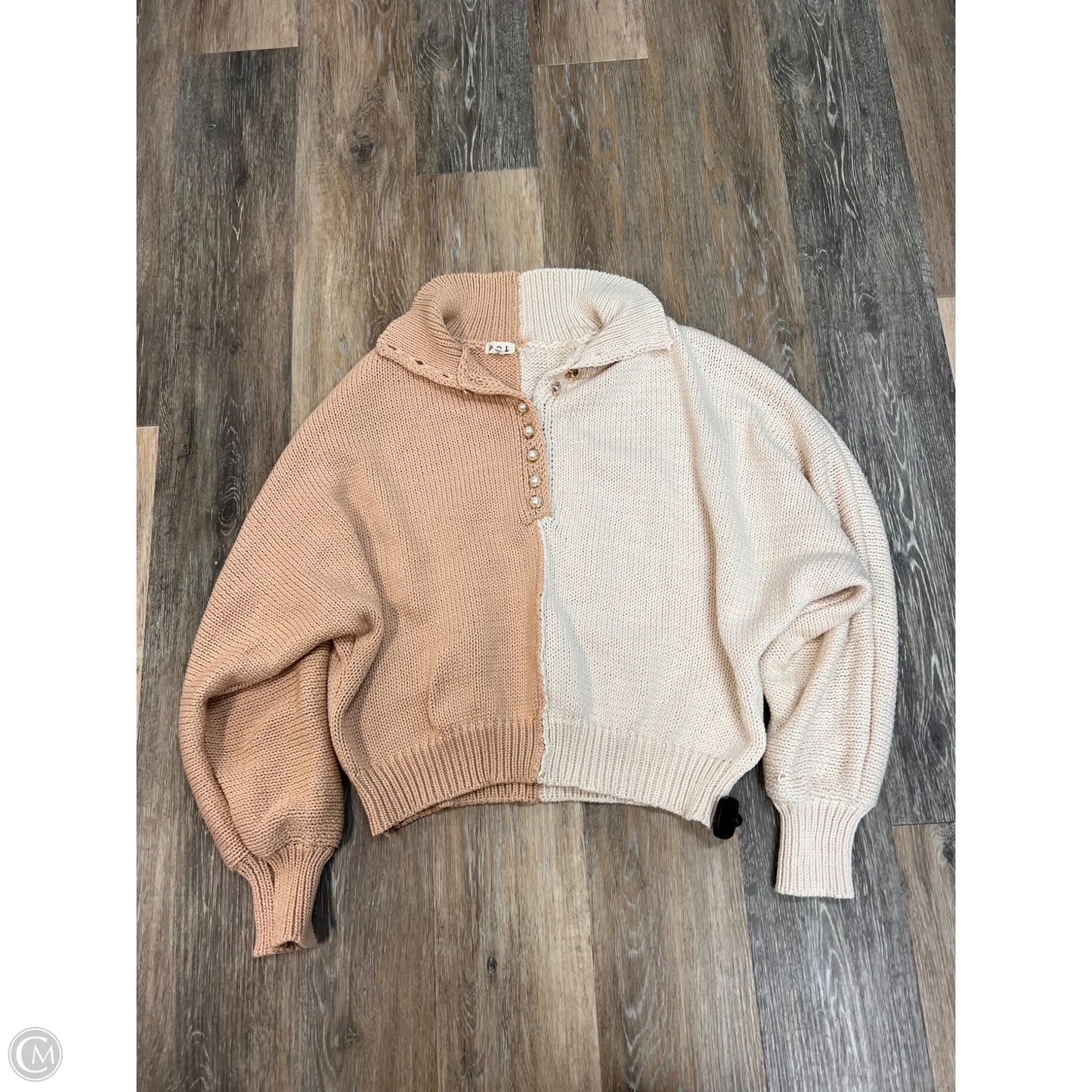 Sweater By Pol In Cream & Tan, Size: S