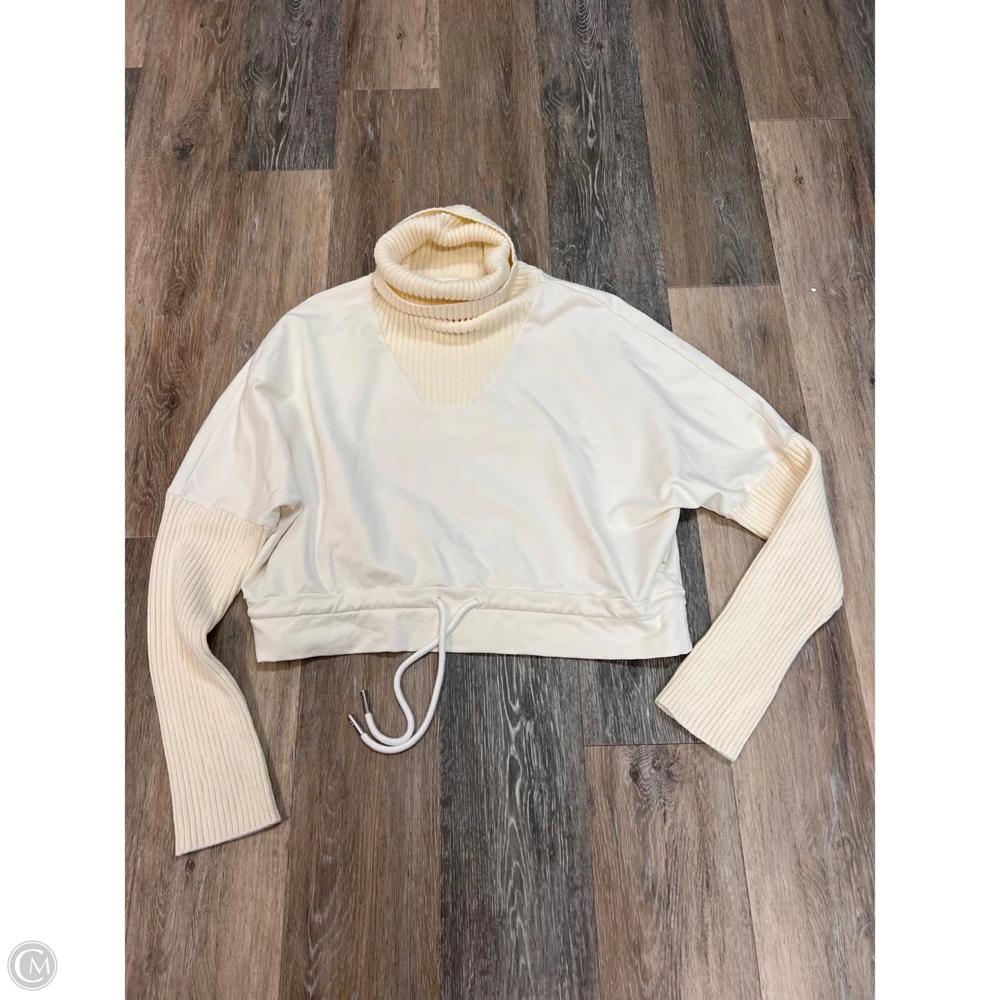 Sweatshirt Collar By Varley In Cream, Size: S
