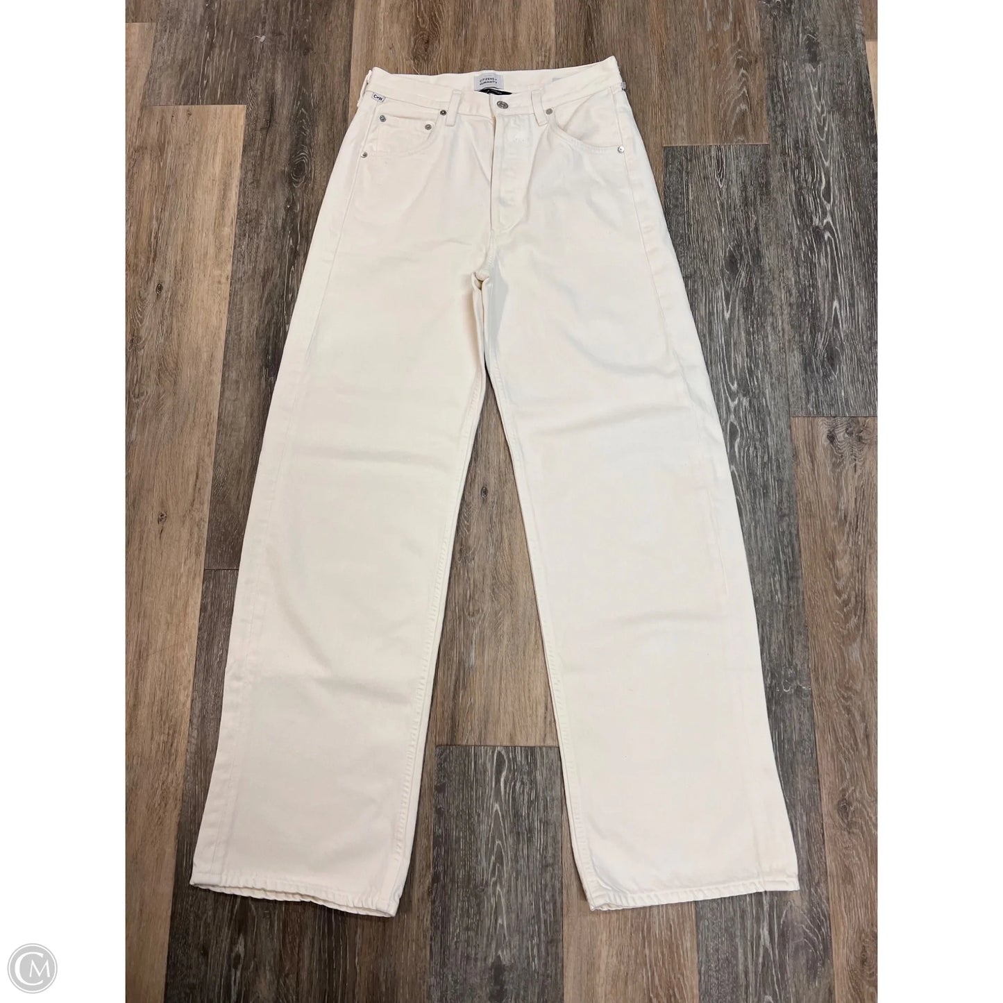 Jeans Wide Leg By Citizens Of Humanity In White Denim, Size: 2