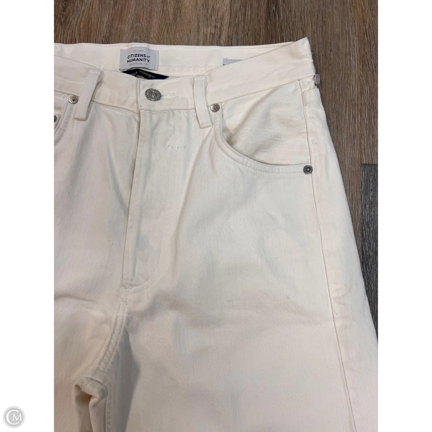 Jeans Wide Leg By Citizens Of Humanity In White Denim, Size: 2