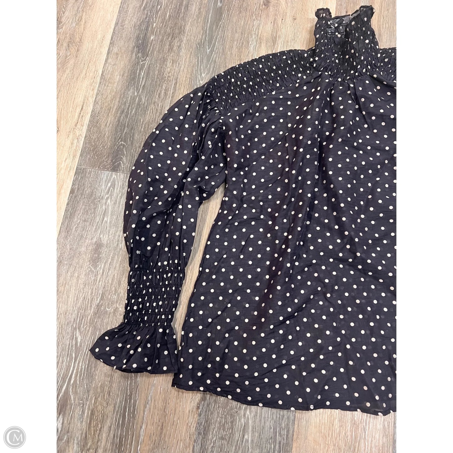 Designer Blouse Long Sleeve By Hope For Flowers By Tracy Reese In Polkadot Pattern, Size: S