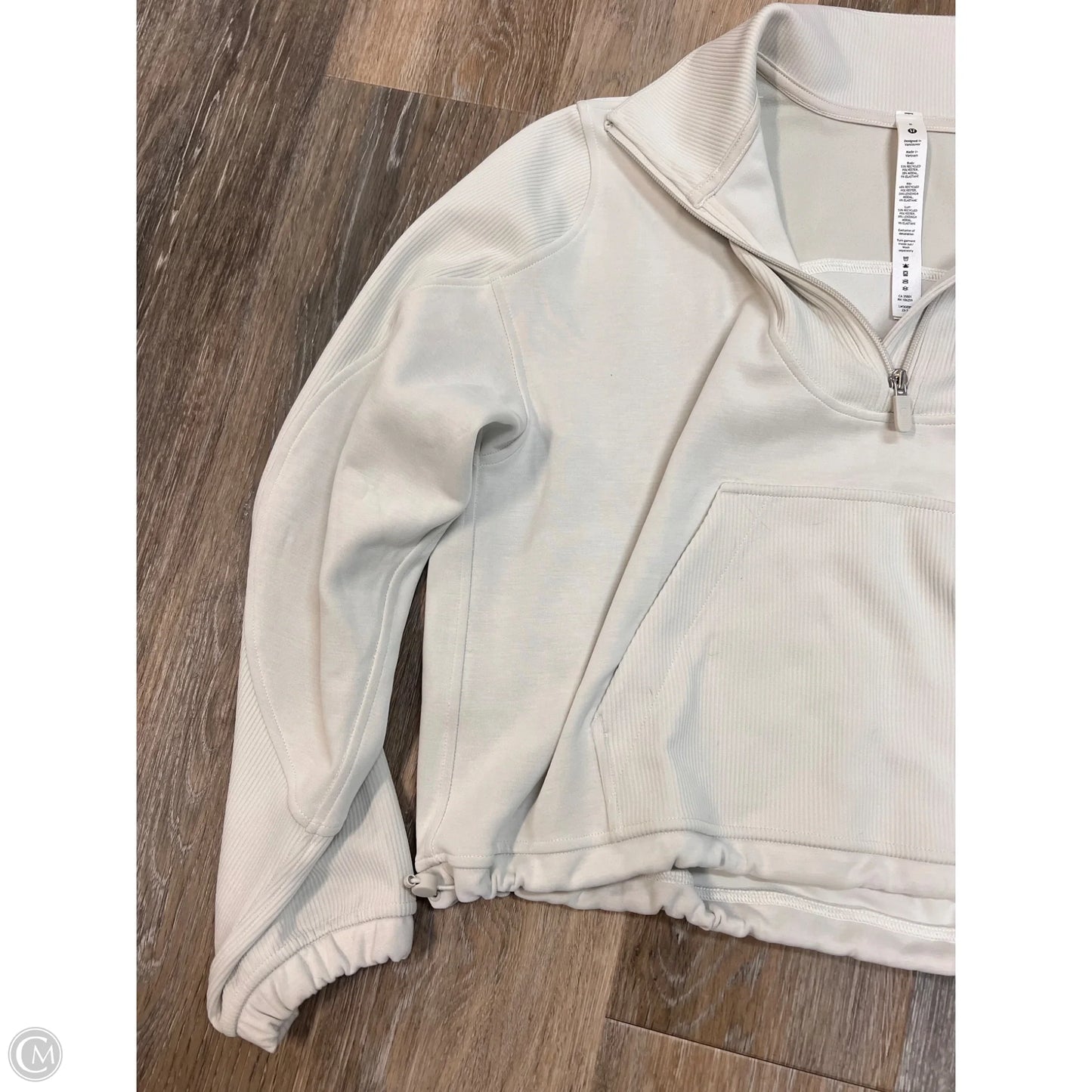 Athletic Sweatshirt Collar By Lululemon In Cream, Size: 8