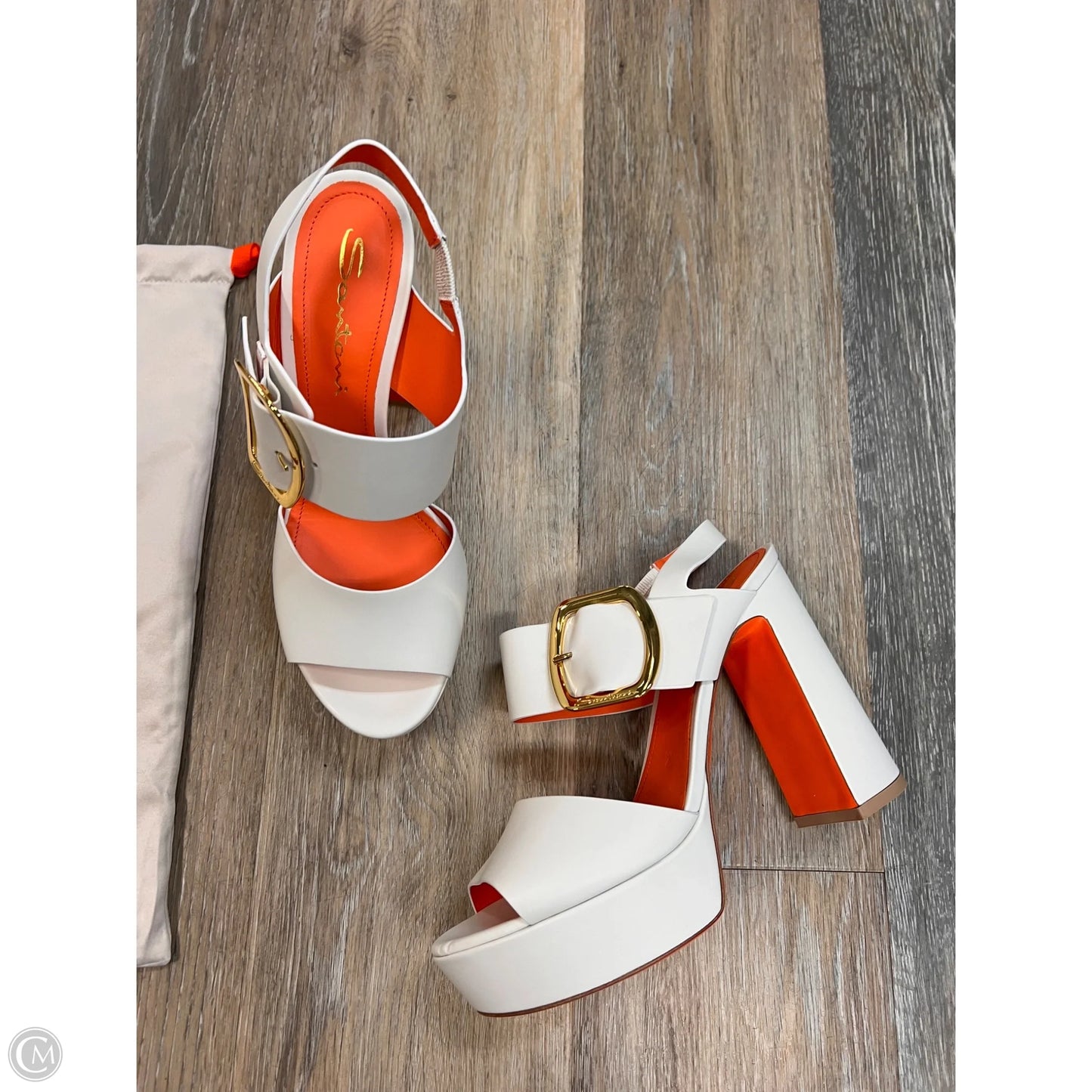 Sandals Heels Platform By SANTONI In White, Size: 9.5