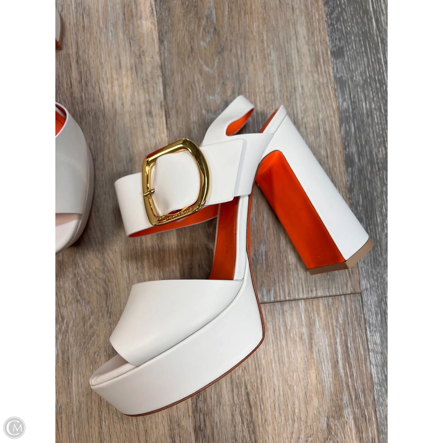 Sandals Heels Platform By SANTONI In White, Size: 9.5