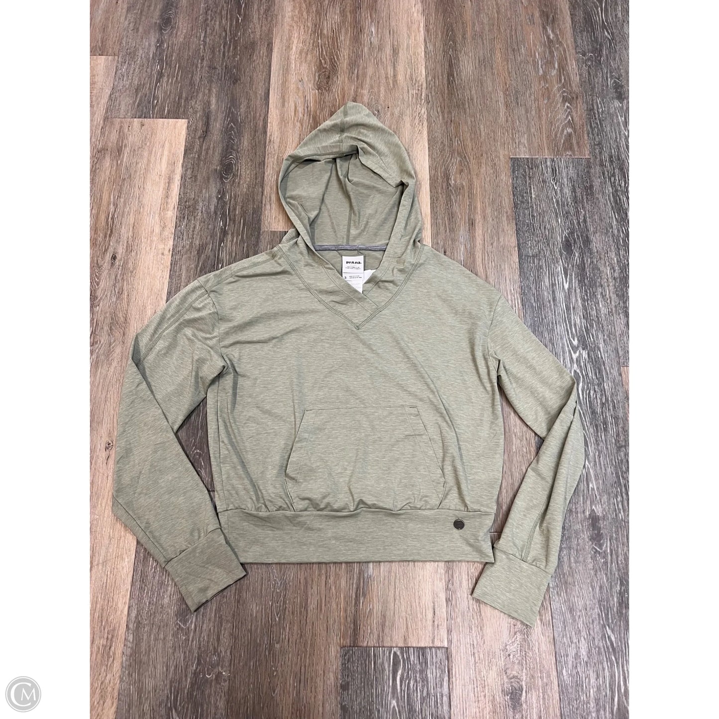 Athletic Top Long Sleeve Hoodie By Prana In Green, Size: S
