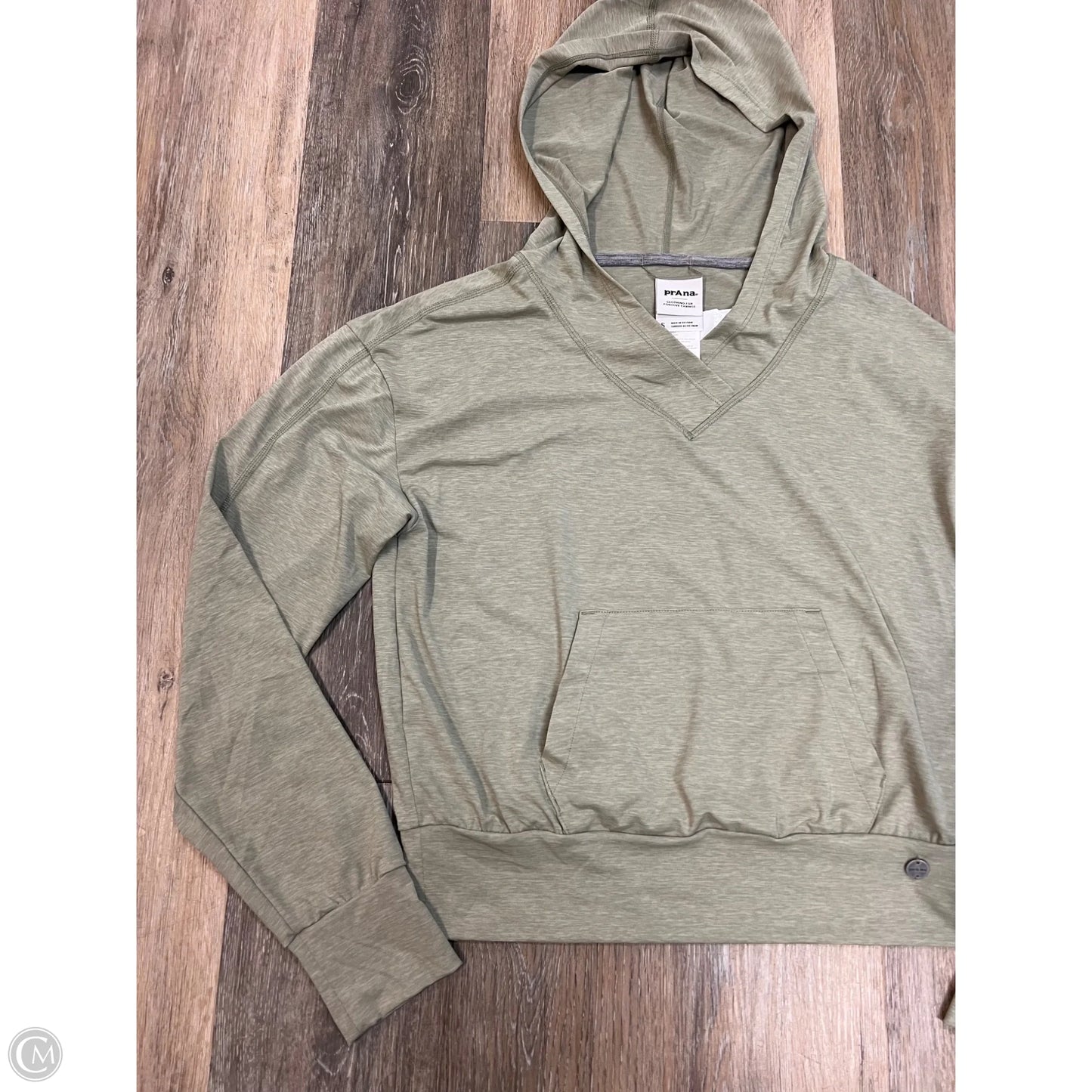 Athletic Top Long Sleeve Hoodie By Prana In Green, Size: S